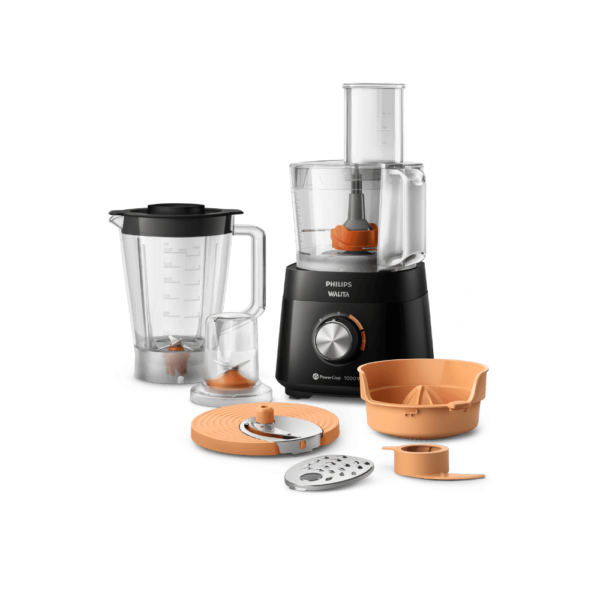 Multiprocessador PowerChop 1000 Philips Walita Preto 1000W + 6 acessórios inclusos - HR7304
