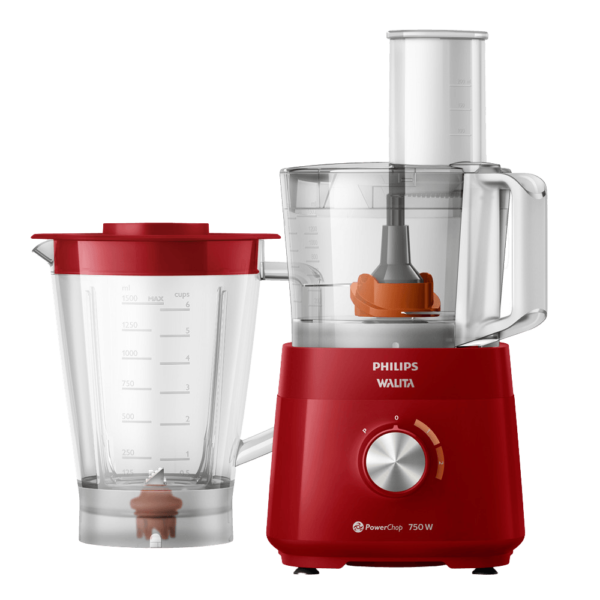 Multiprocessador PowerChop 750 Plus Philips Walita Vermelho 750W + 6 acessórios inclusos - RI7302 - Image 2